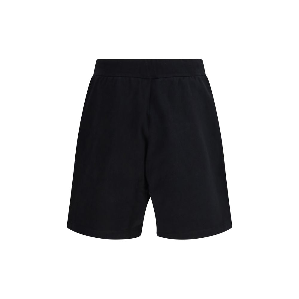 Black Cotton Bermuda Shorts