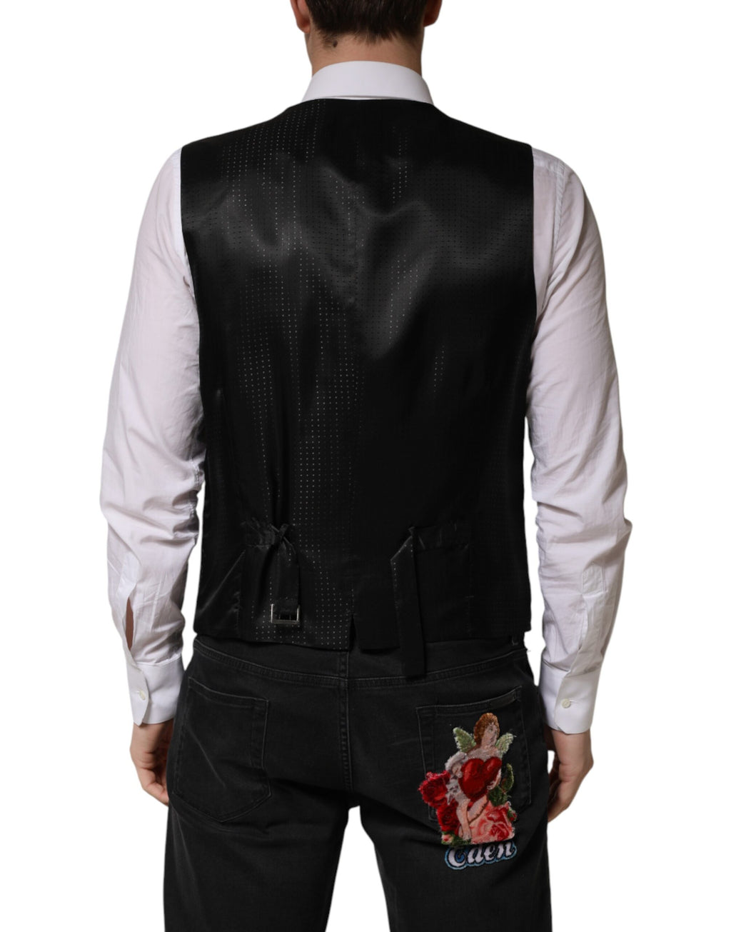 Black Wool Dress Men Formal Waistcoat Vest