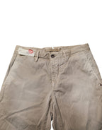 Beige Mid Waist Straight Women Casual Chino Trouser Pants