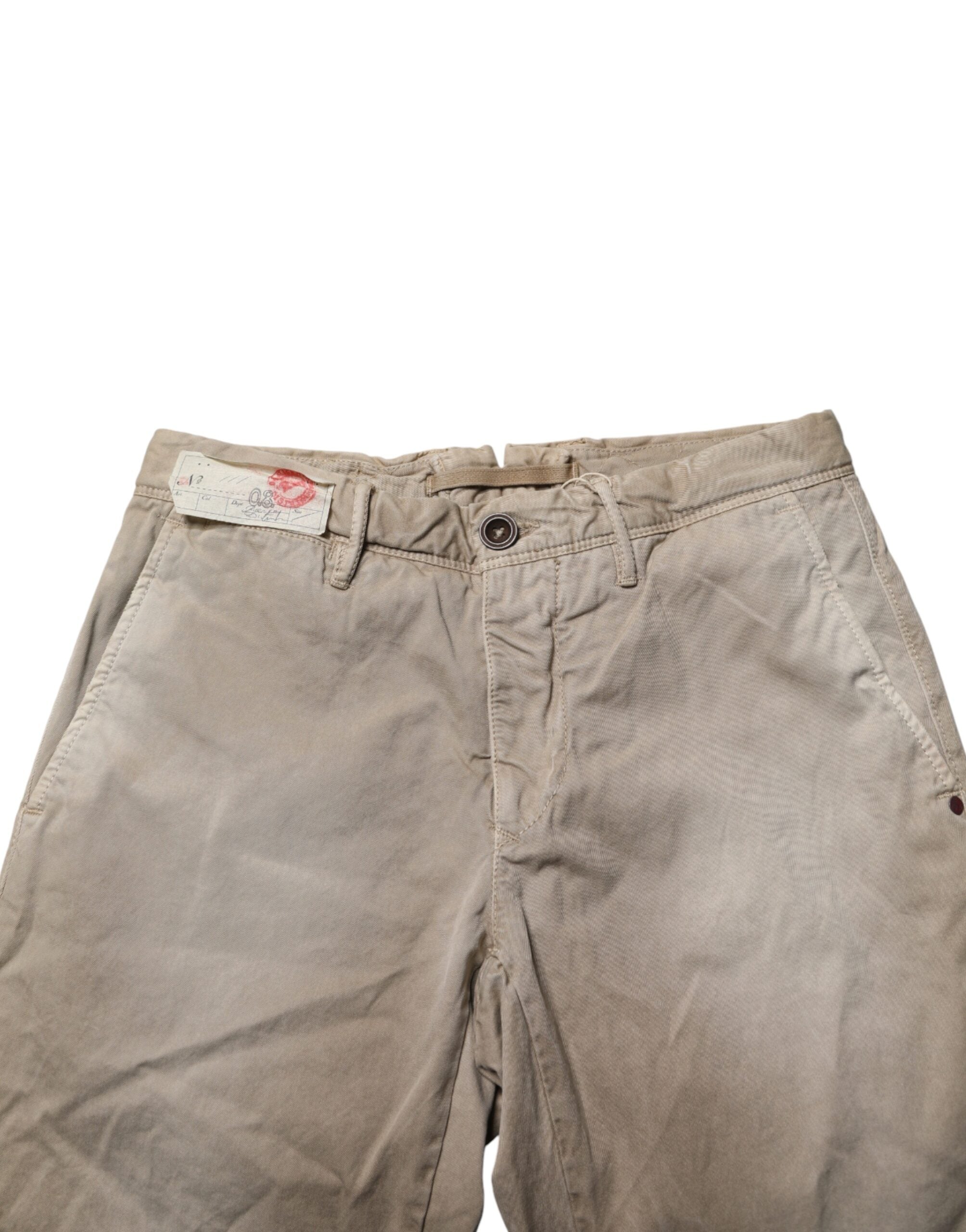 Beige Mid Waist Straight Women Casual Chino Trouser Pants