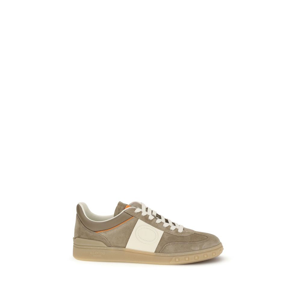 Beige Calf Leather Bos Taurus Low Top Sneakers