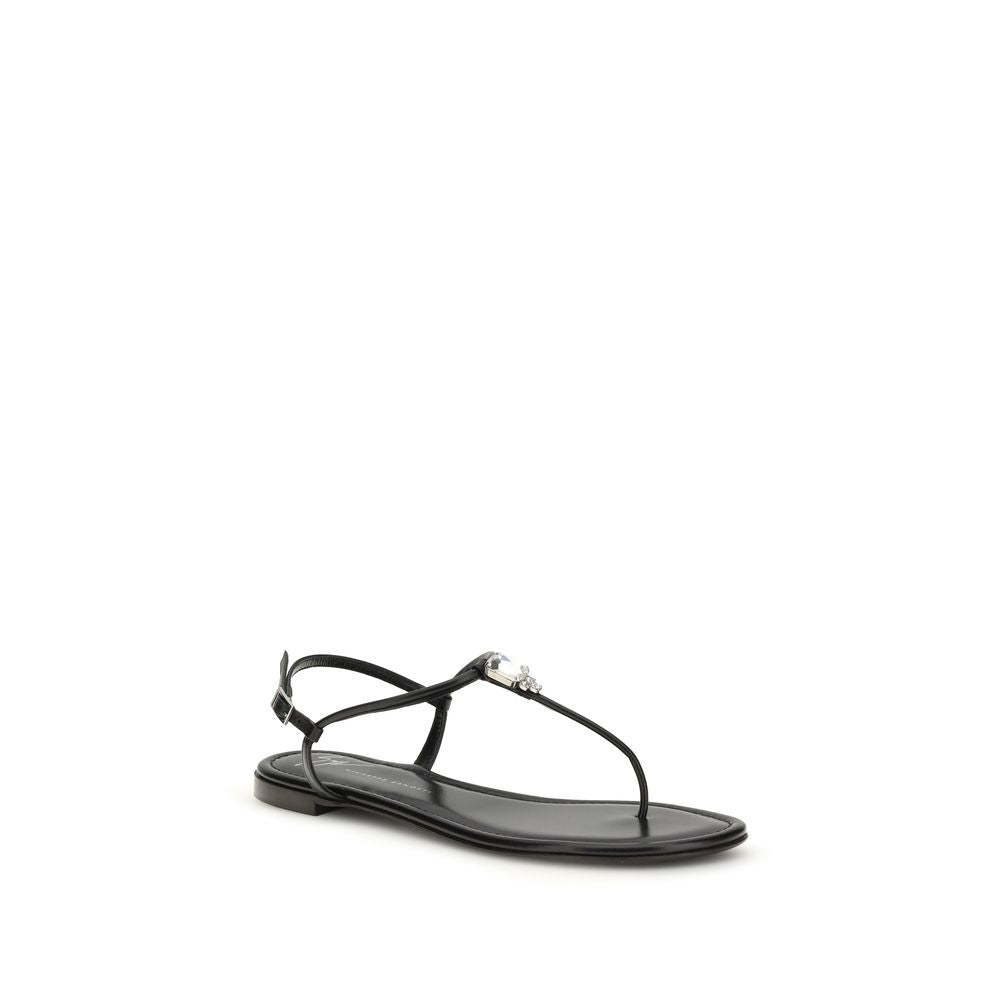 Black Calf Leather Bos Taurus Sandals