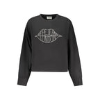 Black Cotton Women Sweatshirt