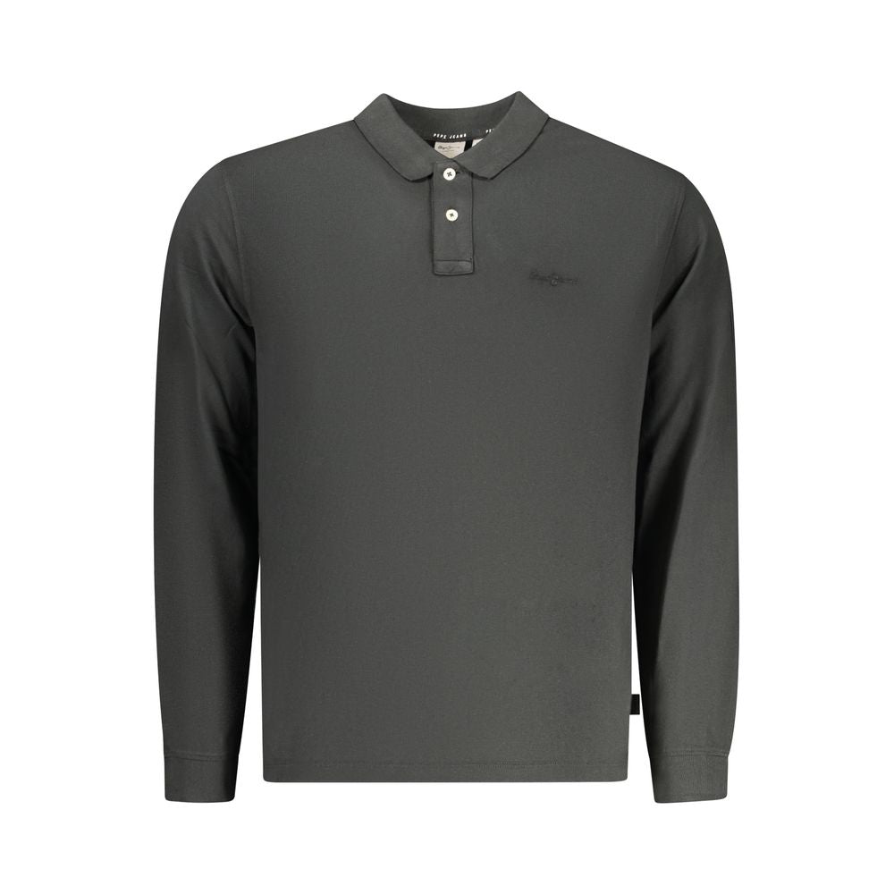 Black Cotton Men Polo Shirt