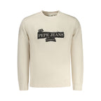 Beige Cotton Men Sweatshirt
