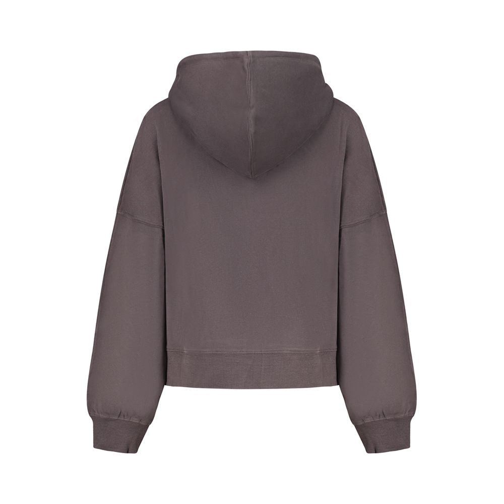 Black Cotton Women Sweatshirt