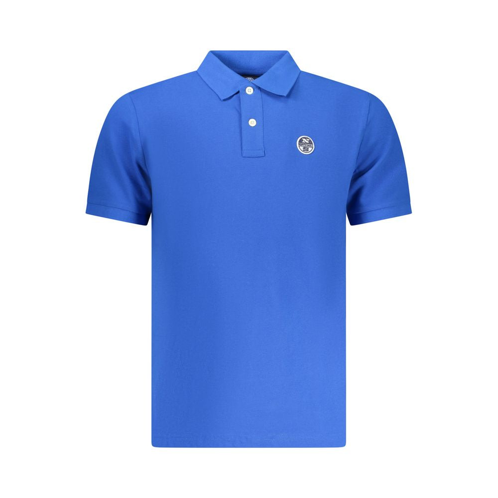Blue Cotton Men's Polo Shirt