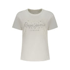 White Cotton Women T-Shirt