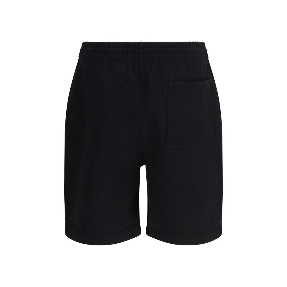 Black Cotton Bermuda Shorts