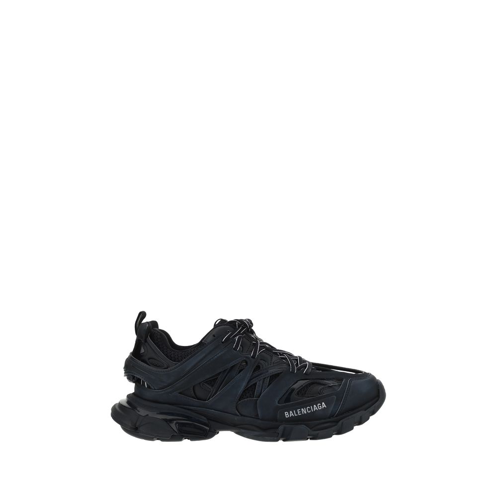 Black Polyethylene Athletic Sneakers
