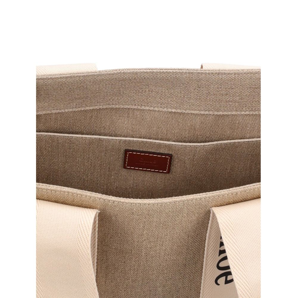 Beige Linen Tote Bag