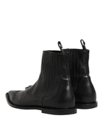 Black Chelsea Men Short Ankle Boots Shoes