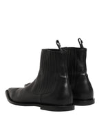 Black Chelsea Men Short Ankle Boots Shoes