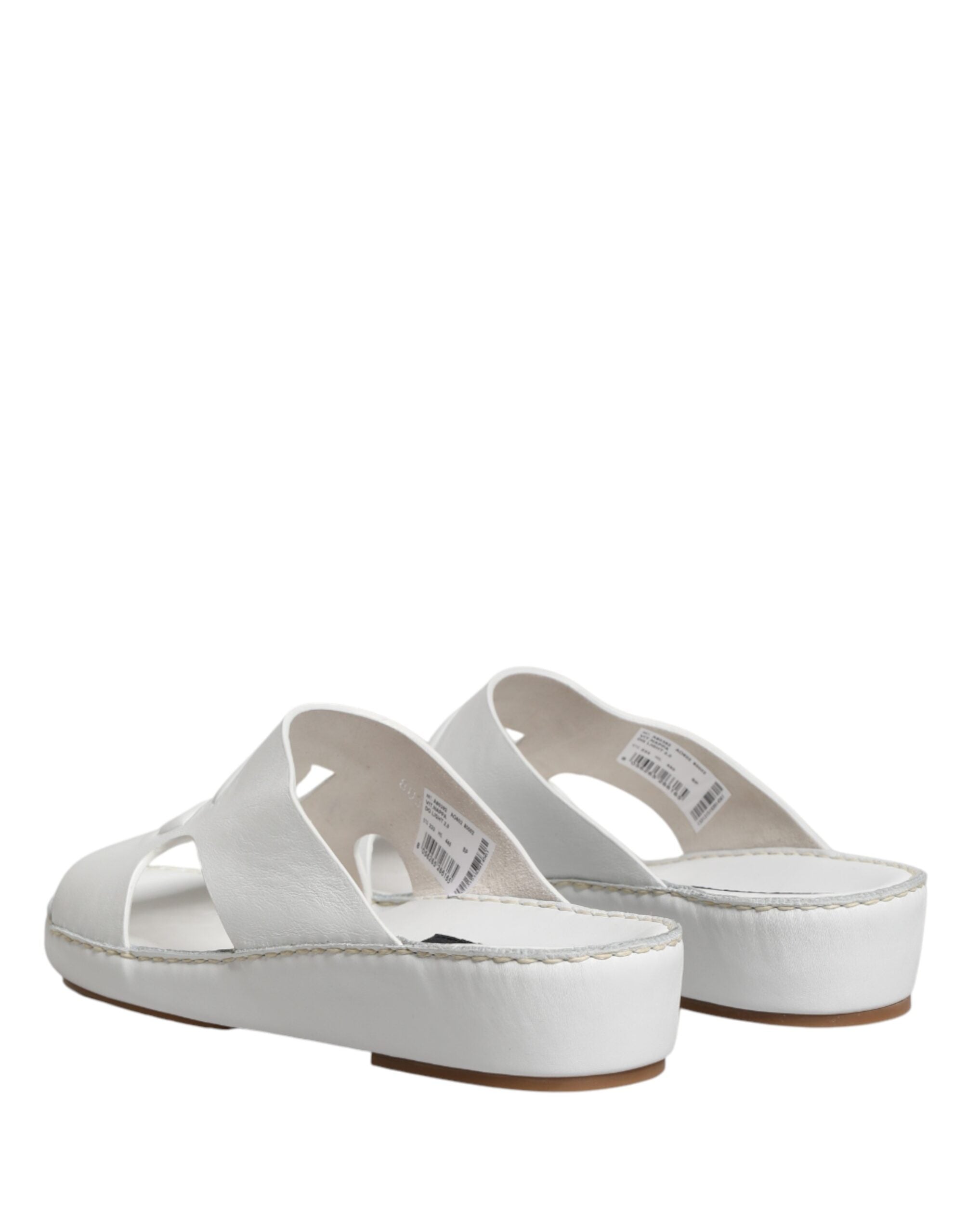 White DG Cutout Slides Slippers Flats Shoes