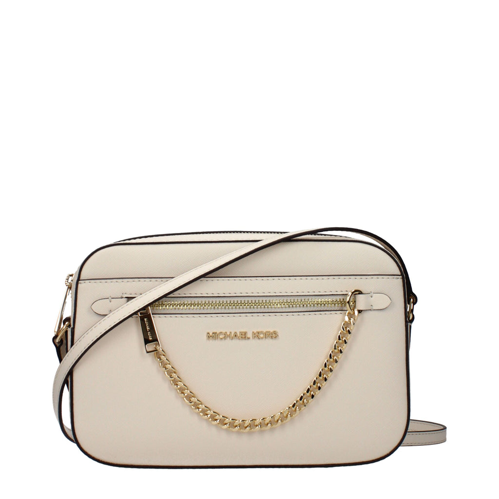 Beige Leather Crossbody Bag