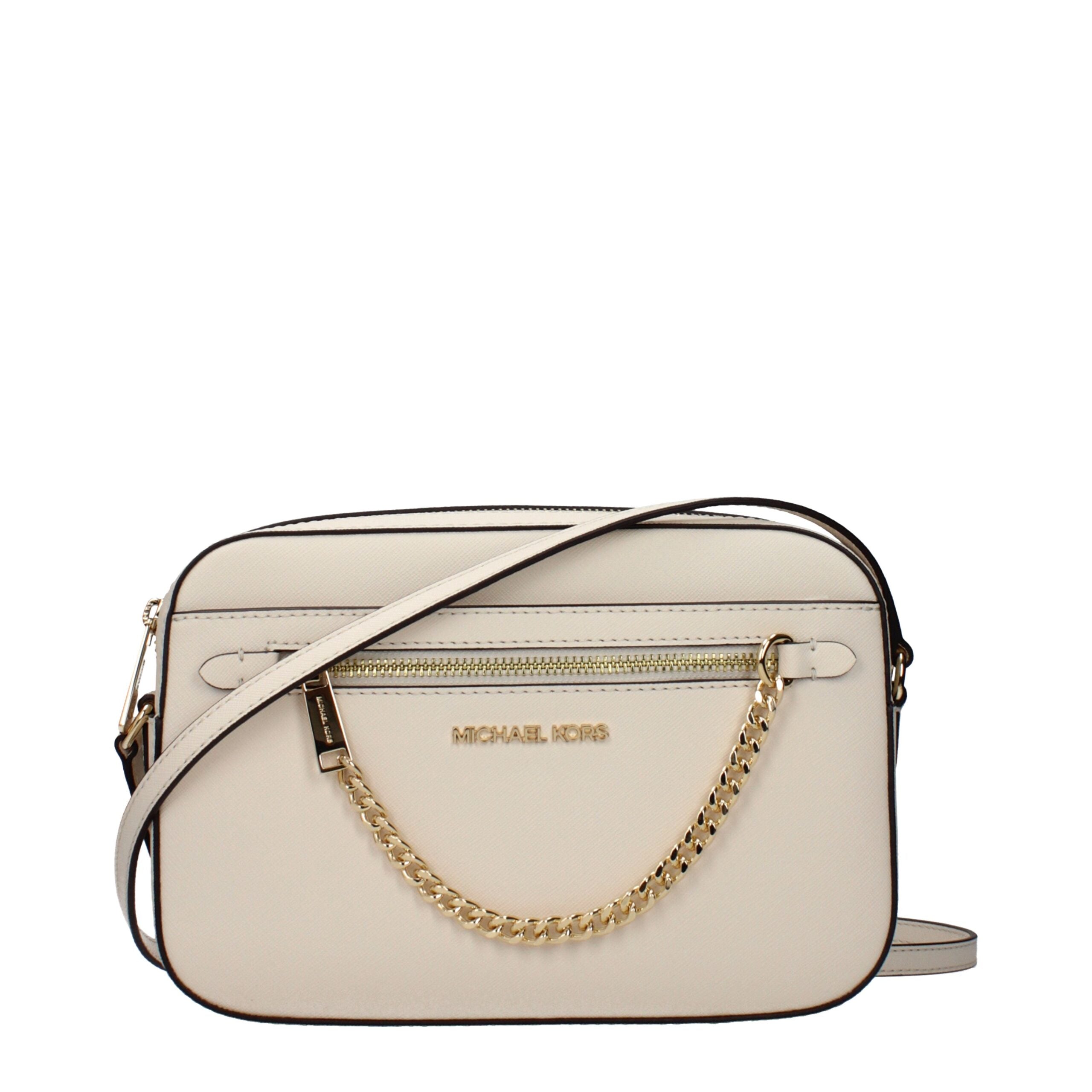 Beige Leather Crossbody Bag