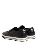 Black Leather Signature Figures Sneakers Shoes