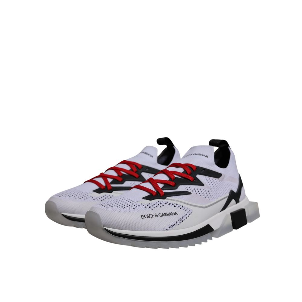 Black And White Polyester Athletic Sneakers