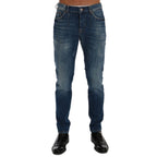 Blue Cotton Slim Fit Jeans