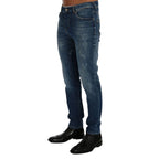 Blue Cotton Slim Fit Jeans
