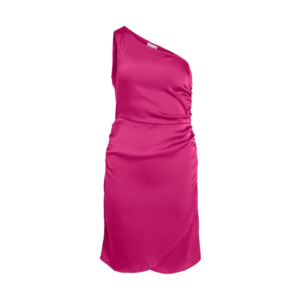 Fuchsia Polyester Casual Dress