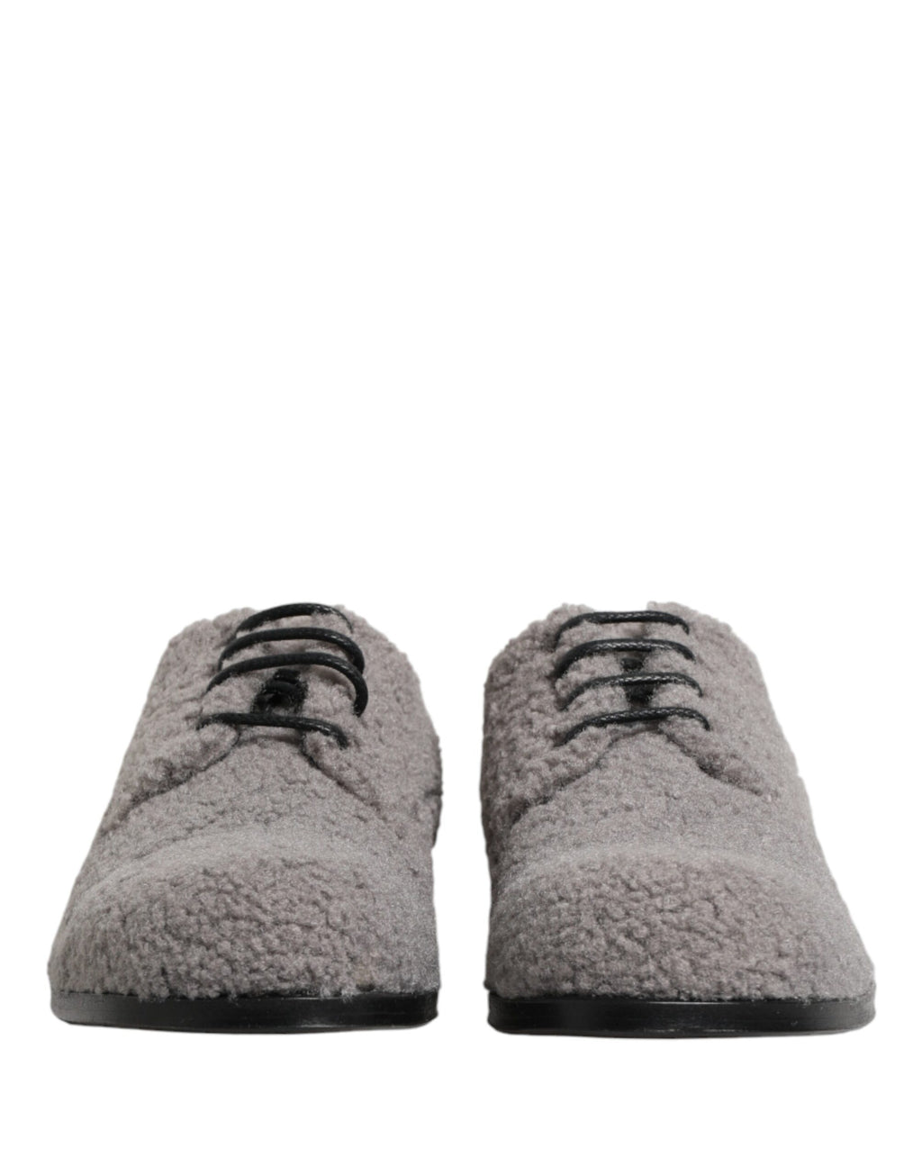 Gray Fleece Lace Up Men Derby Dress Shoes