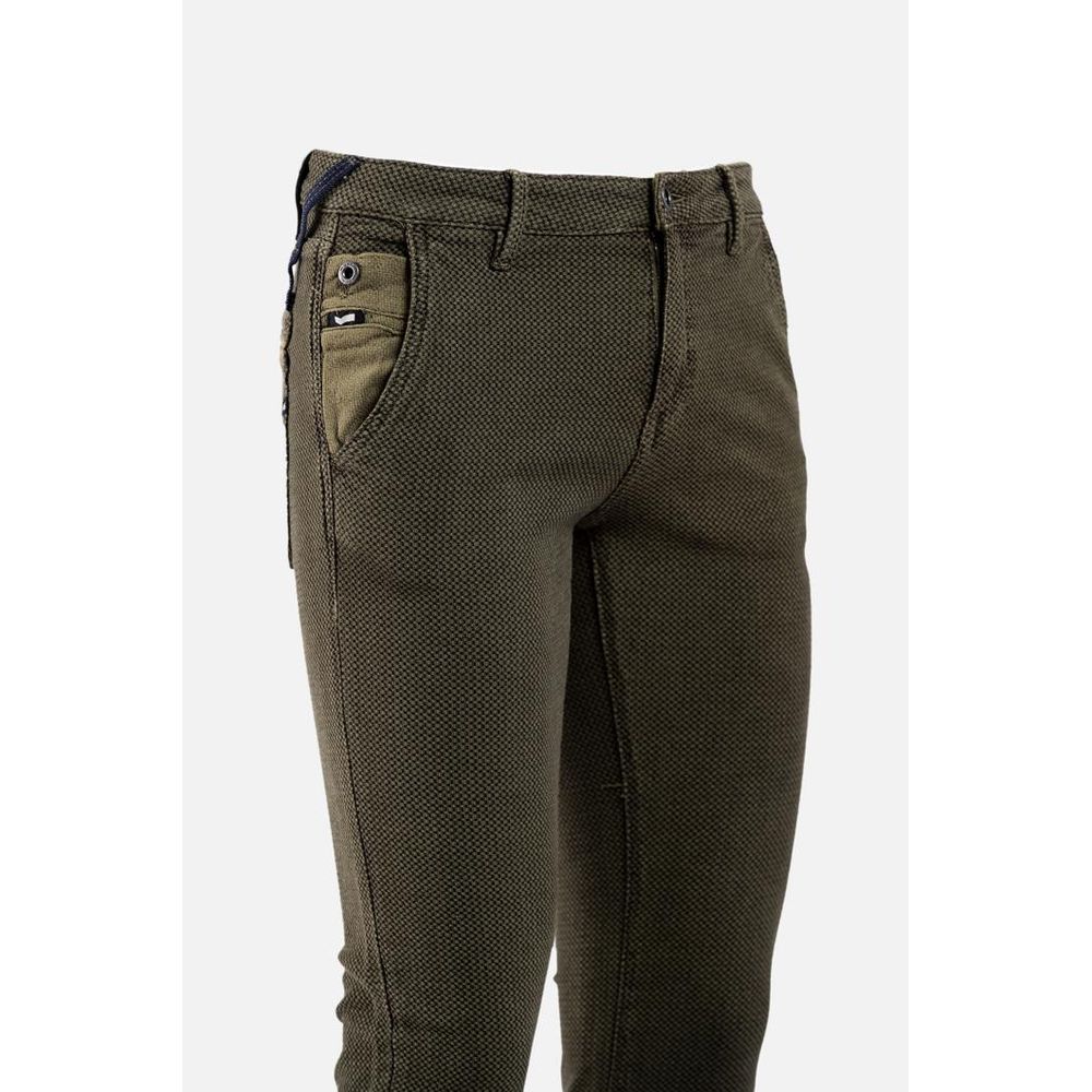 Brown Cotton Casual Pants