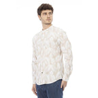 Beige Cotton Long Sleeve T-Shirt
