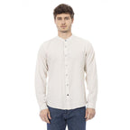 White Rayon Long Sleeve T-Shirt