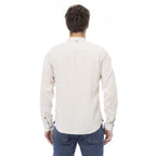 White Rayon Long Sleeve T-Shirt