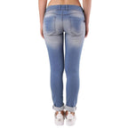 Blue Cotton Skinny Jeans