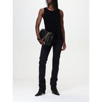 Black Cotton Straight-Leg Jeans