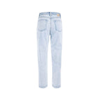 Light Blue Cotton Boyfriend Jeans