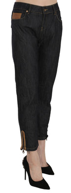 Cotton Blue High Waist Straight Cropped Trouser Jeans