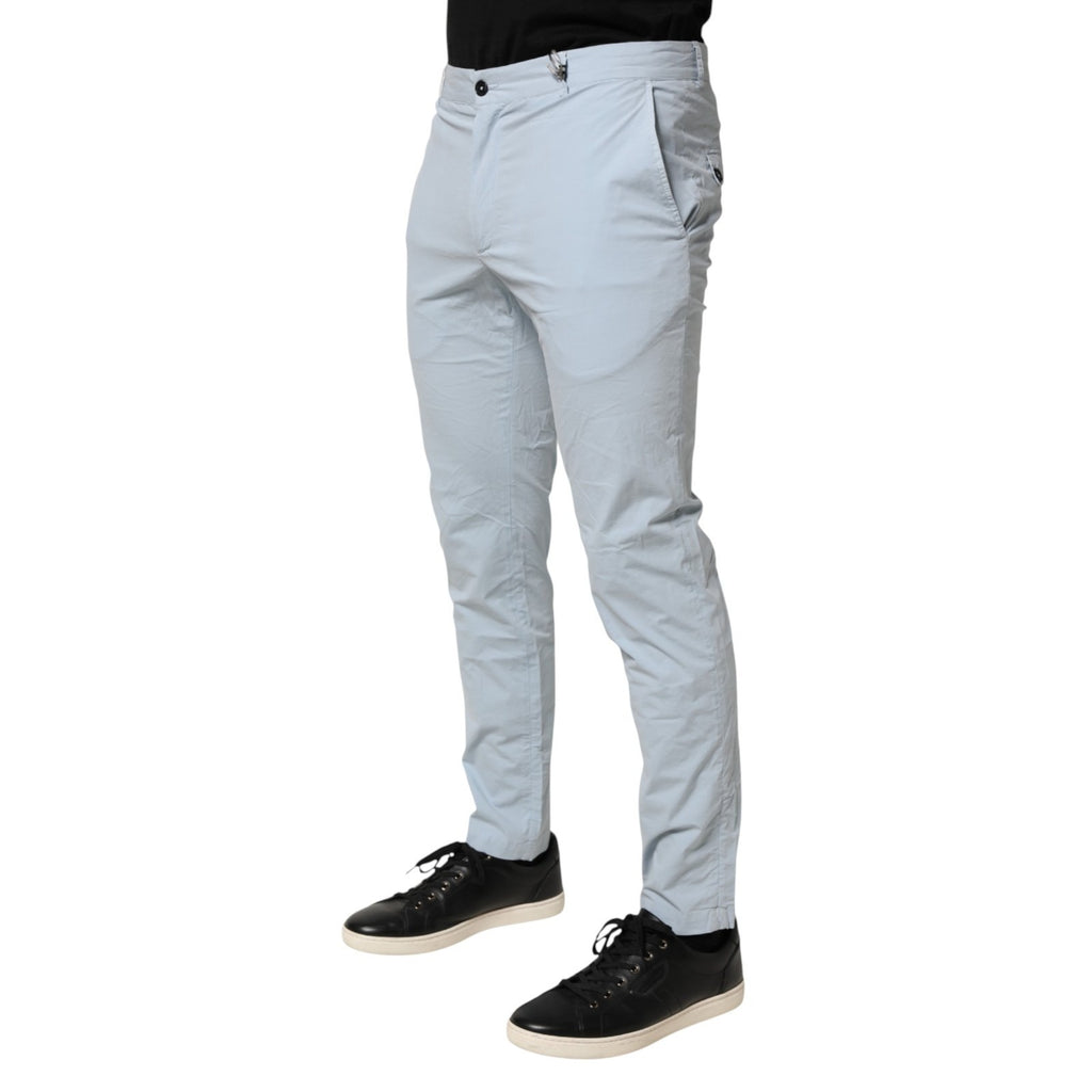 Light Blue Skinny Dress Trouser Pants