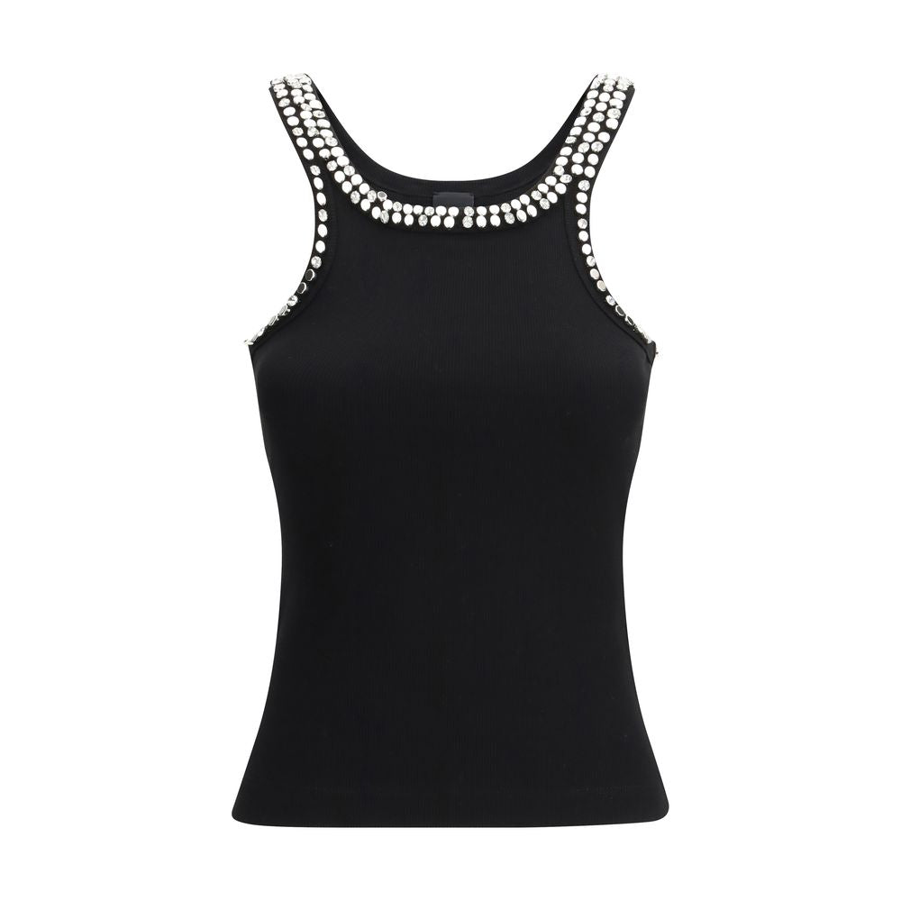 Black Cotton Sleeveles T-Shirt