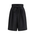 Black Wool Bermuda Shorts