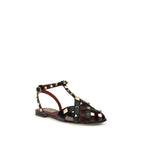 Black Goatskin Sandals