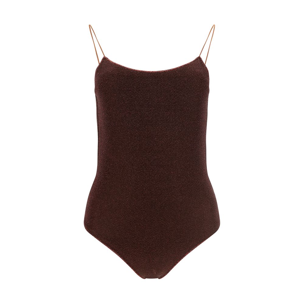 Brown Metal One-Piece Swimsuit