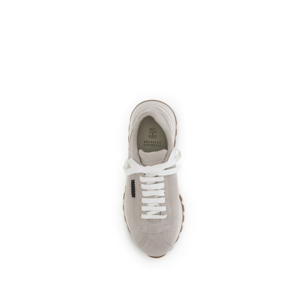 Gray Calf Leather Bos Taurus Chunky Sneakers