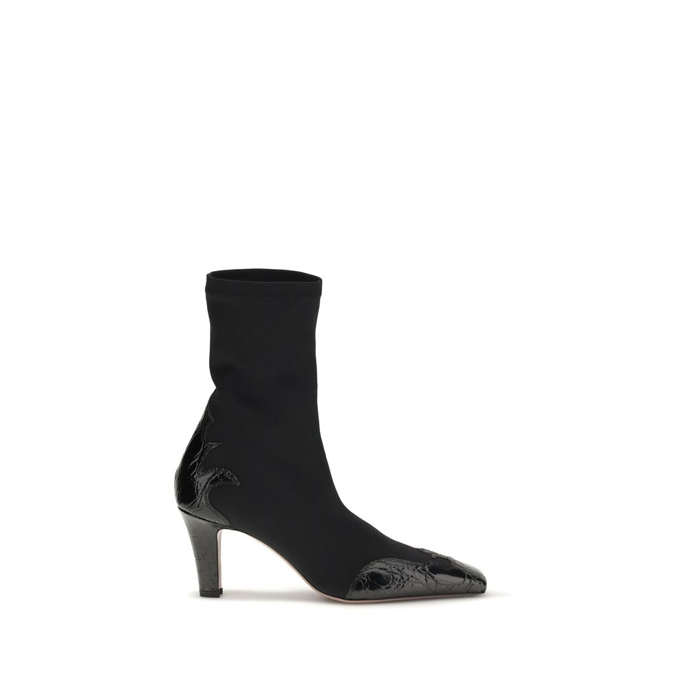 Black Calf Leather Bos Taurus Ankle Boots