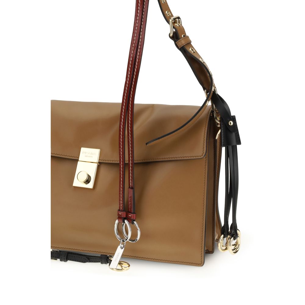 Beige Calf Leather Bos Taurus Shoulder Bag