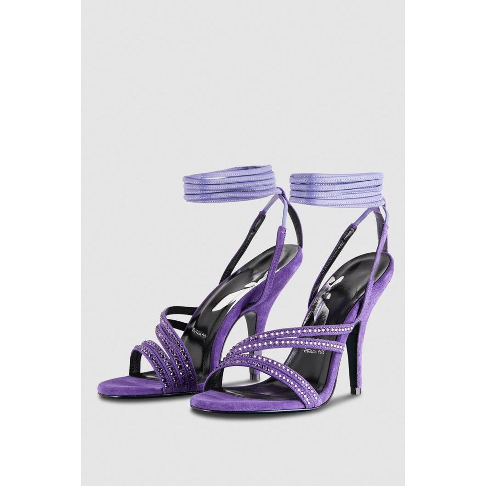 Silver Goatskin Stiletto Heel Sandals