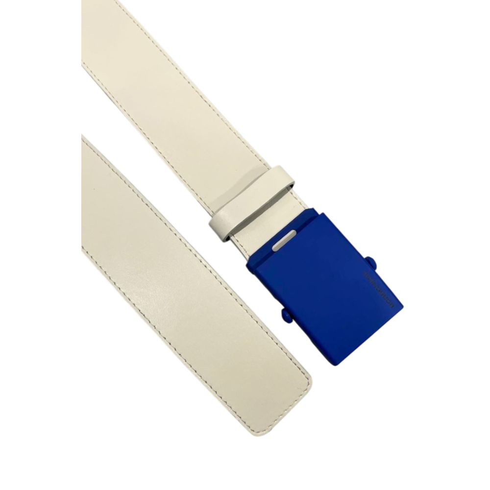 White Leather Men Belt