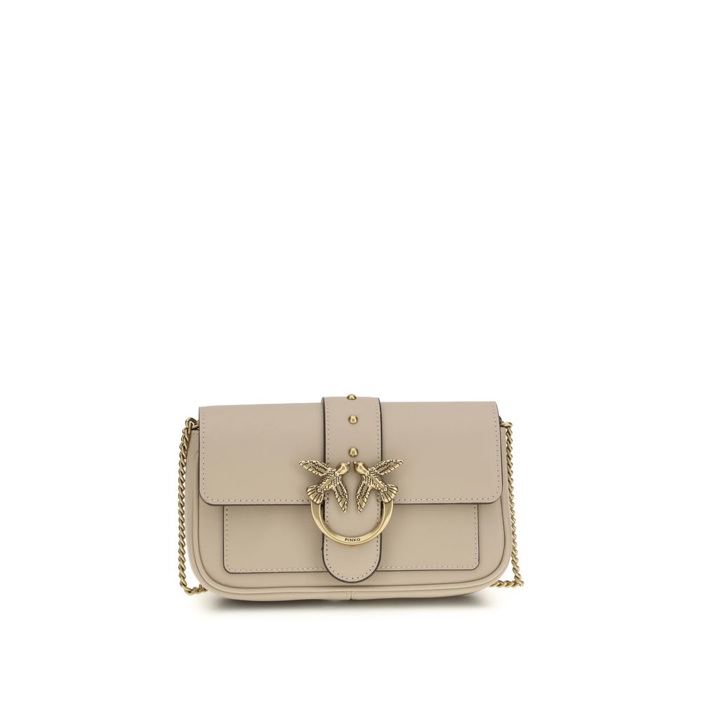 Beige Calf Leather Bos Taurus Shoulder Bag