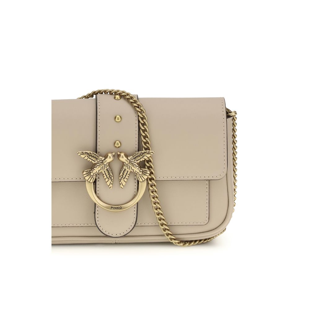 Beige Calf Leather Bos Taurus Shoulder Bag