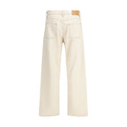 Beige Cotton Relaxed Fit Jeans