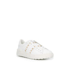 White Leather Low Top Sneakers