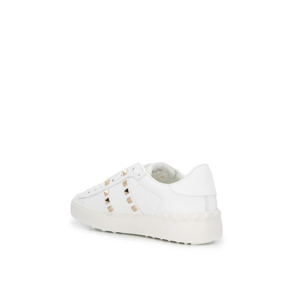 White Leather Low Top Sneakers