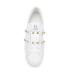 White Leather Low Top Sneakers